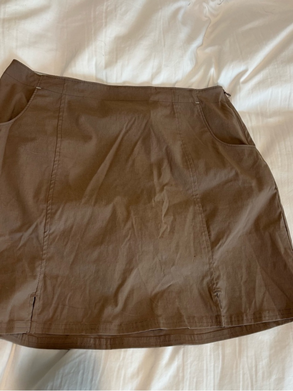 Title Nine Brown Mini Skirt with Front Pockets